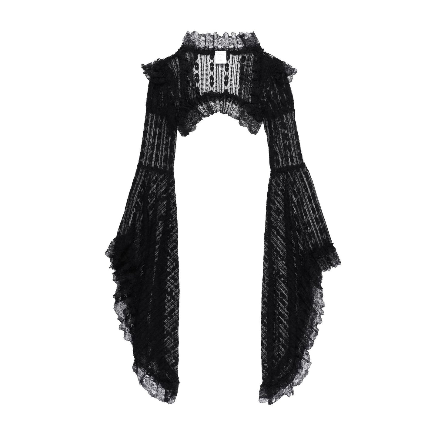 Long flared sleeve lace ruffle shrug top  | Festival Outfits Women