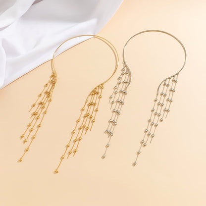 Star pendant tassels open necklace