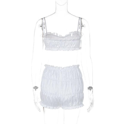 Smocked ruched solid cami pant set  | Festival Outfits Women