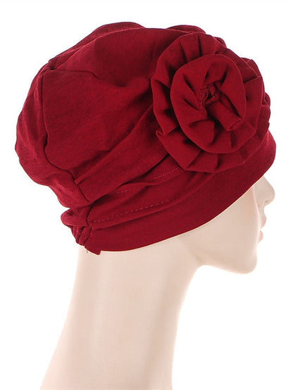 Hats Spring Summer Flower Beanie Hat Muslim Stretch Turban Hat Hair Care Headwear Hijib Cap for Women