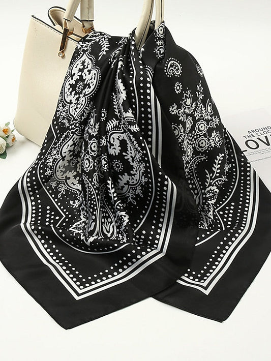 Fashion Printed Hair Scarf For Women 70*70cm Shawl Simple Bandana Head Bag Scarfs Female Kerchief Neck Scarves for Women