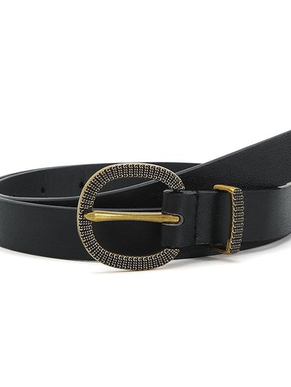 PU Buckle Belt PU Leather Metal Bucke D-ring Classic Party Work Black Camel Brown Beige for Women