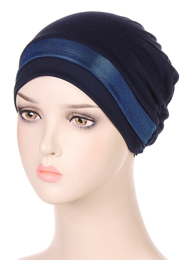 Soft Stretchy Under Scarf Cap for Women Soild Color Inner Hijab Bonnet Muslim Under Hijab Turban Hat for Women