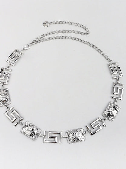 Chain Belt Metal Chain Metal Bucke Charm Pendent Casual Party Daily Silver Gold for Women