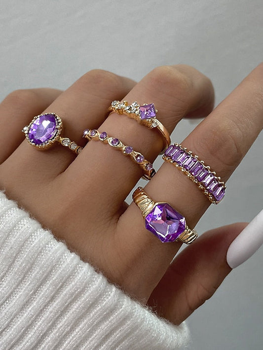 5pcs Ring For Street Daily Prom Alloy Stack Precious for Women