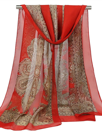 1pcs 160*50cm Multi-Style Holiday Gift Chiffon Print Scarf Wild Fashion Shawl Sunscreen Floral Scarf Scarves for Women