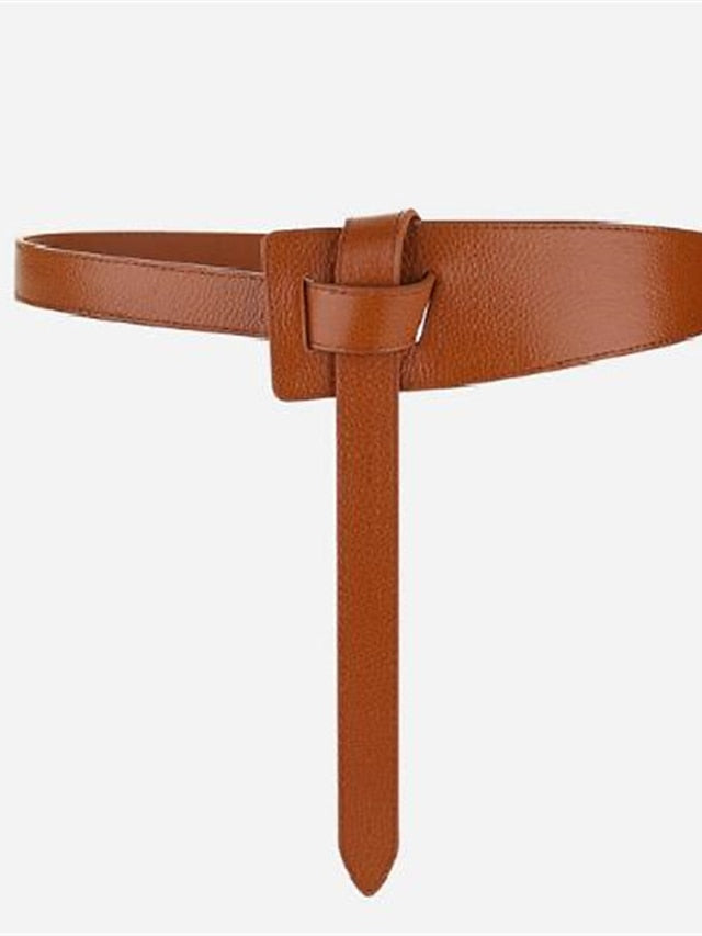 Wide Belt Party Street Dailywear Daily Black White Belt Pure Color Red Brown Khaki Fall Winter for Women