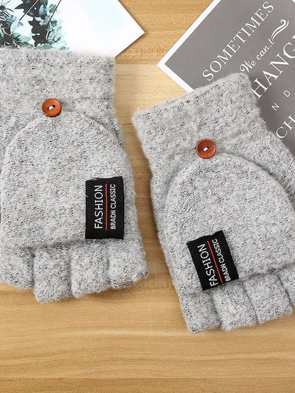 Men's Fingerless Gloves Warm Winter Gloves Gift Daily Letter Polyester Acrylic Fibers Simple Warm 1 Pair for Women