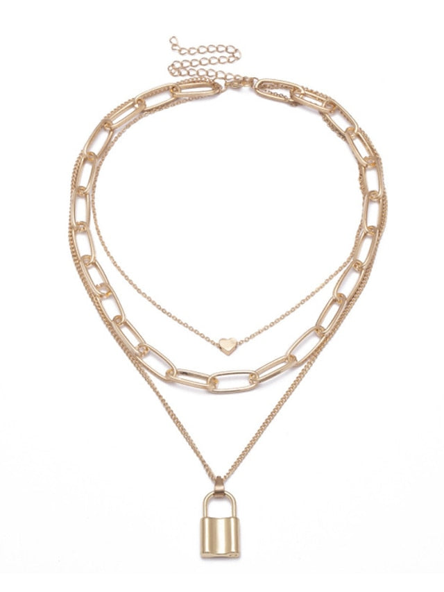 1PC Necklace For Daily Alloy Good Fortune Lock for Women