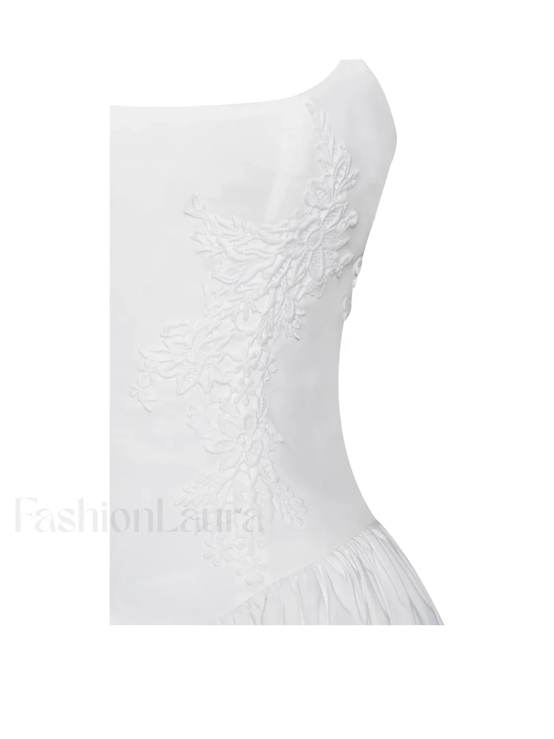 Kadi White Cotton Drop Graceful Waist Corset Mini Dress