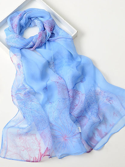 Flower Summer Women Thin Style Scarf Bandana Soft Bandana Female Elegant Shawl Hijab Hairscarves Beach Scarf for Women