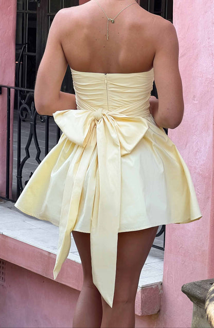 Allison Mini Dress-Lemon