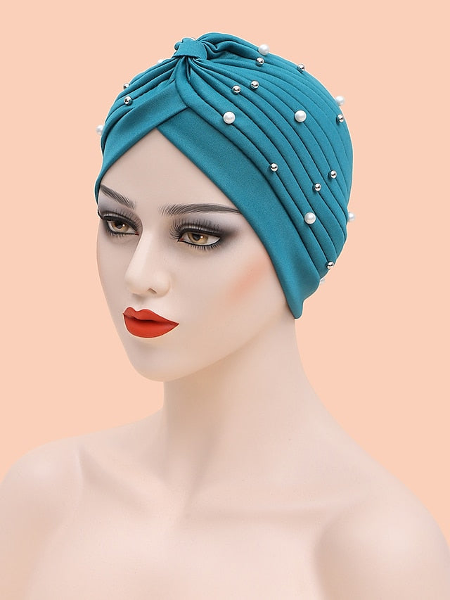 Beanie / Slouchy Party Dailywear Sports Outdoor Beaded Pure Color Red Blue Hat Basic Brown Pink Fall Winter for Women