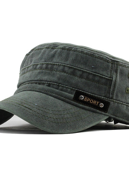 Four Seasons Casual Washed Cotton Flat Top Hat Unique Design Vintage Adjustable Fisher Caps Men Women Cap for Women