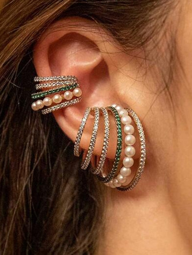 1 Pair Drop Earrings Hoop Earrings For Street Date Alloy Layered Fashion for Women