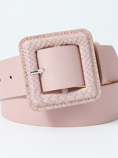 Unisex PU Buckle Belt PU Leather Prong Buckle Plain Classic Casual Party Work Violet Black White Pink for Women