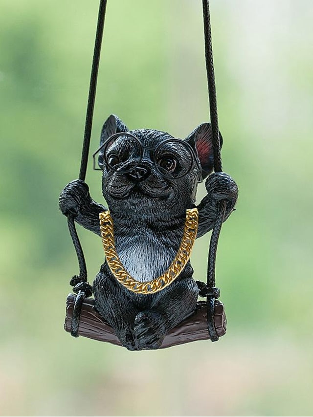 New Car Charm Pendant Swing Pug Pug Dog Car Supplies for Women