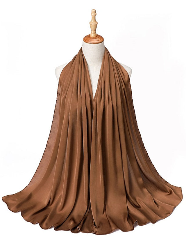 Muslim Scarf Crinkled Shawl Women Abaya Solid Hijab Ramadan Hijabs For Woman Abayas Dress Turban Instant Scarf for Women