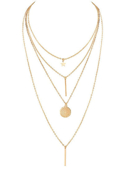 1pc Long Necklace For Party / Evening Gift Alloy Coin Bar Star for Women