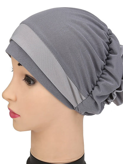Stretch Inner Hijab Caps Muslim Hat Turban Femme Musulman Turbante Ready To Wear Hijab Bonnet Flower Indian Headwrap Loss Hair Cover for Women