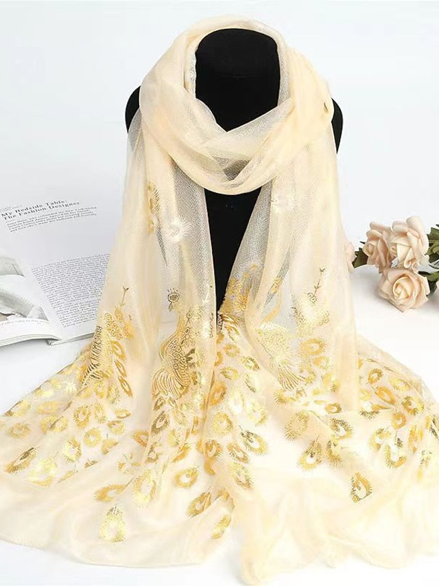New Peacock Feather Shawls and Wraps for Party Dress Wedding Cape Bride Dress Shawl Women Wrap Shoulder Scarf for Women