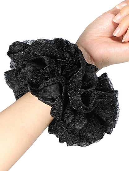 Bling Scrunchies Giant Large Intestine Big Hair Ties Elastic Rubber Bands Glitter Ponytail Holder Hijab Volumizing Scrunchies for Women