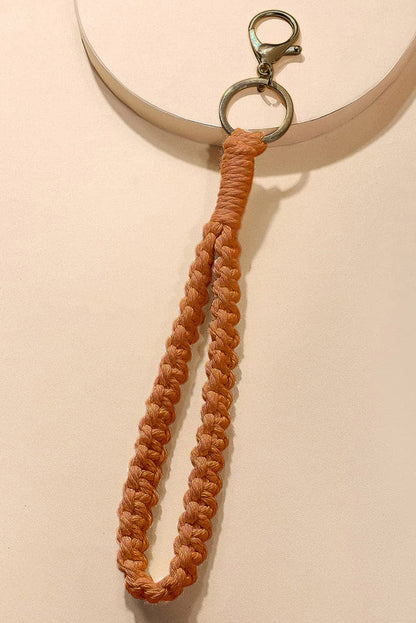 Khaki Twisted Rope Keychain with Wristlet