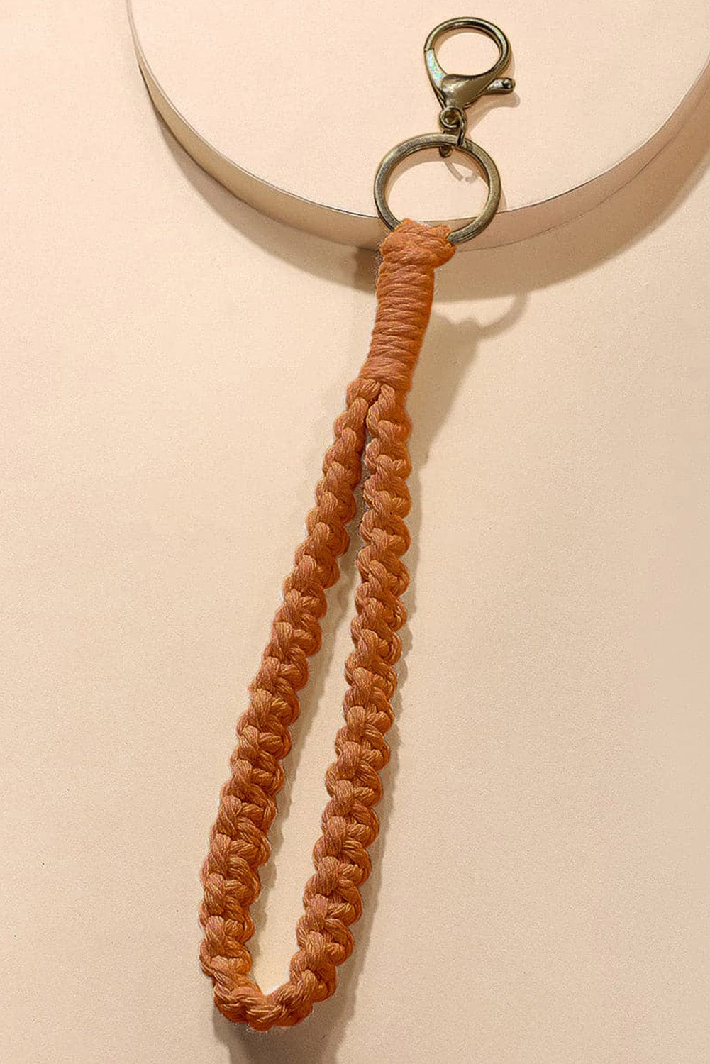 Khaki Twisted Rope Keychain with Wristlet