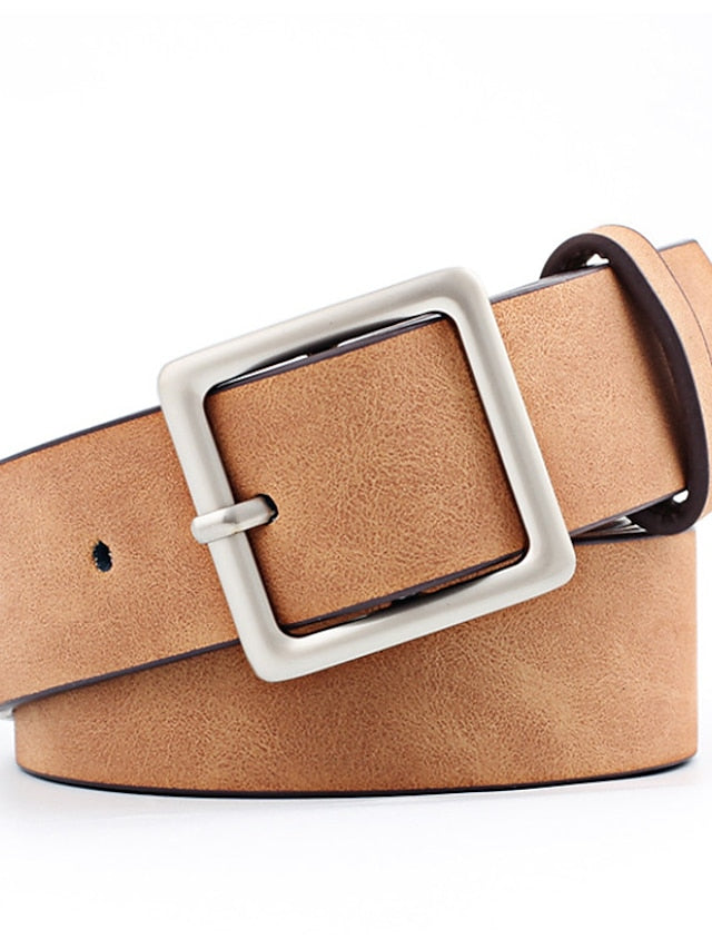 Unisex PU Buckle Belt PU Leather Prong Buckle Plain Casual Classic Party Daily White Black Pink Red for Women