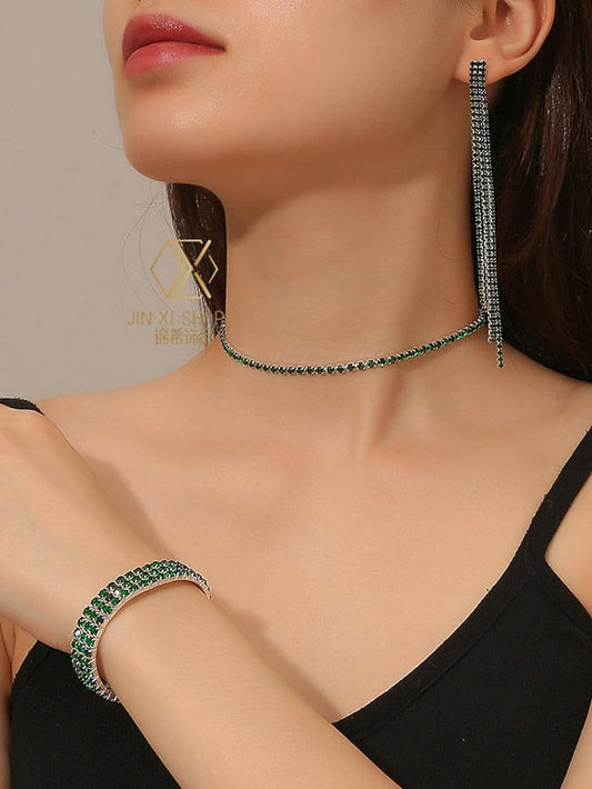 3pcs Jewelry Set For Party Evening Rhinestone Alloy for Women