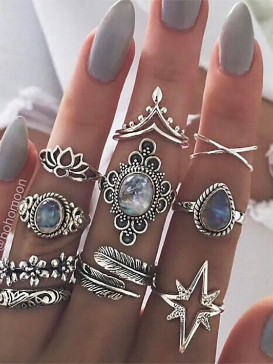 11pcs Ring For Birthday Sport Gift Acrylic Alloy Classic Precious for Women