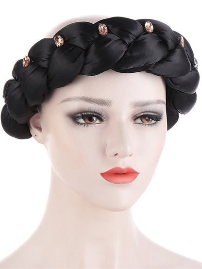 Latest Exaggerated Big Satin Twist Braid Headband African Accessories Women Fashion Turbans Ladies Head Wraps for Women