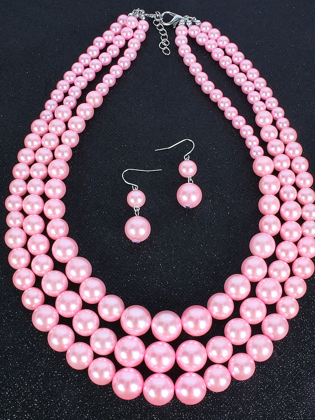 necklace Chic & Modern Party Pure Color Jewelry Sets / Imitation Pearl / White / Red / Purple / Fall for Women