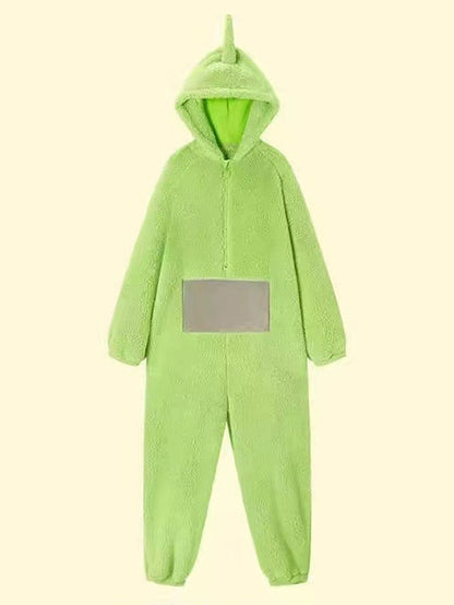 Adults' Kigurumi Pajamas Nightwear Alien Teletubbies Character Onesie Pajamas Flannel Cosplay For Men and Women Christmas Animal Sleepwear Cartoon Festival / Holiday Costumes