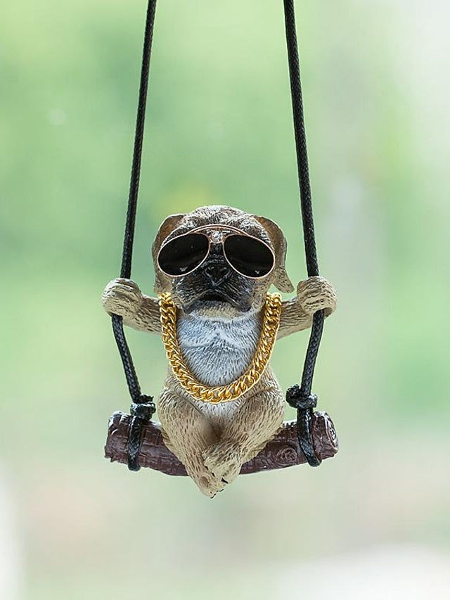 New Car Charm Pendant Swing Pug Pug Dog Car Supplies for Women