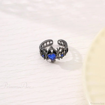 Kpop Y2K Crystal Heart Changeable Gothic Ring