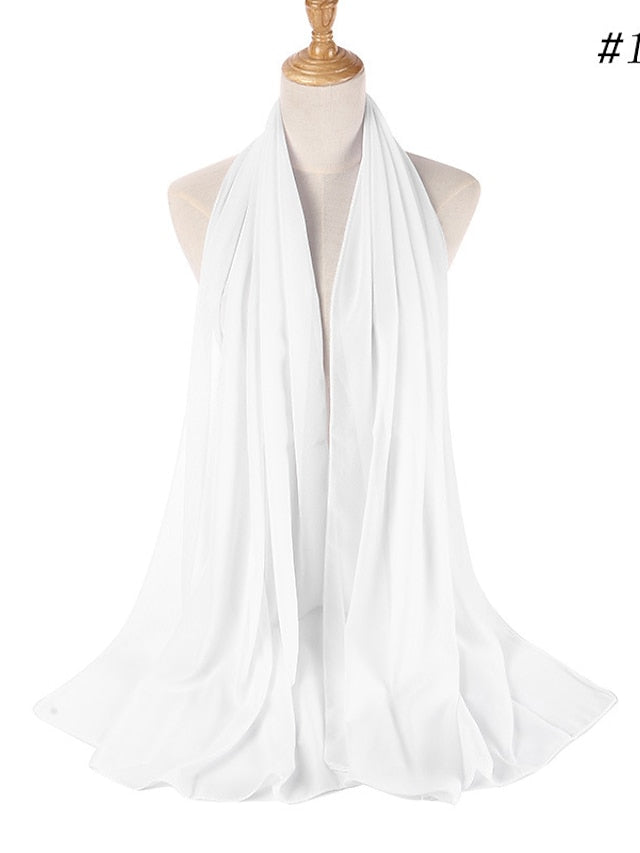 Muslim Hijab Turban Home Party / Evening Daily Solid / Plain Color Polyester Lace Casual Casual / Daily 1 pcs for Women