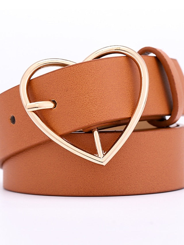 Belt PU Black Brown Coffee Waist Belt Daily Work Pure Color / Spring / Summer / Fall / Winter / Alloy for Women