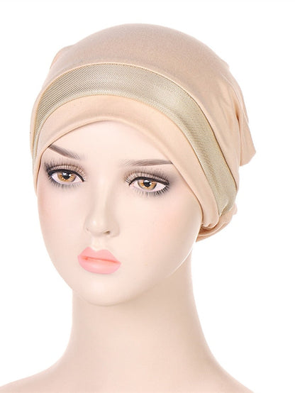 Soft Stretchy Under Scarf Cap for Women Soild Color Inner Hijab Bonnet Muslim Under Hijab Turban Hat for Women
