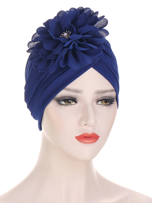 Multi Colors Bandanas Women Stretchy Turban Flower Muslim Hat Headband Wrap Female Hijab Indian Cap Head Wrap for Women for Women