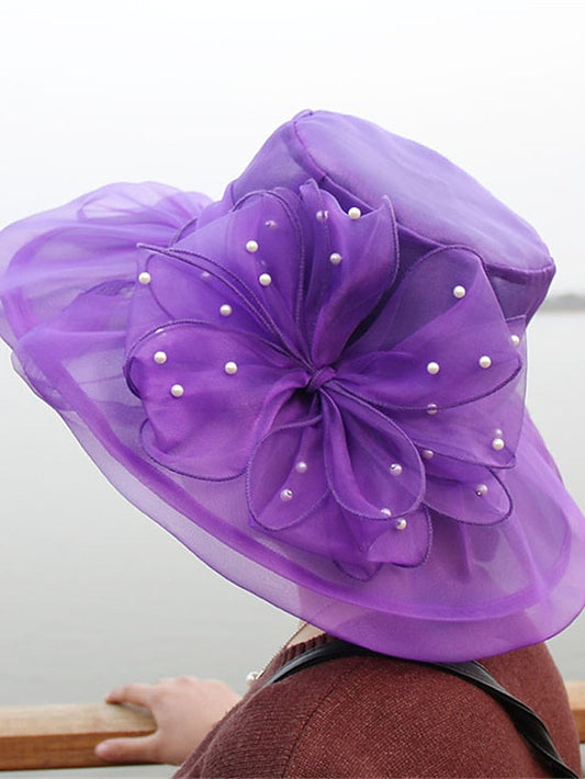 Hat Sun Hat Black Blue Purple Outdoor Home Street Sequins Flower Portable Windproof Comfort for Women