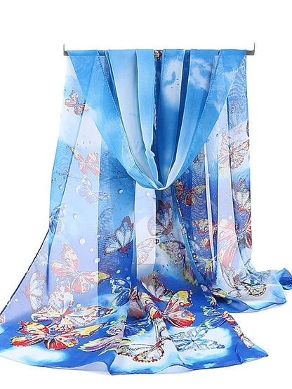 Scarves Shawl Daily Holiday Animal Chiffon Casual Vintage Retro Sunscreen Outdoor Casual 1 PC for Women