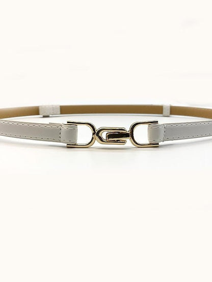 belt female pair buckle adjustable thin belt decoration simple waist mirror belt female pu imitation leather free punch girdle for Women
