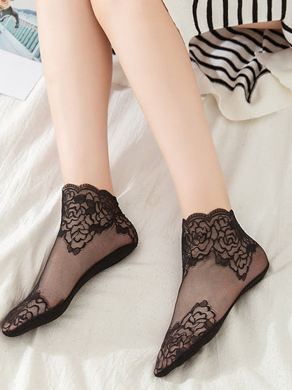 1 Pair Socks Standard Solid Colored Antibacterial / Deodorant Simple Style Cotton EU36-EU46 for Women