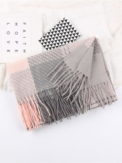 Shawls & Wraps Christmas Street Dailywear Camel Blue Pink Scarf Plaid for Women