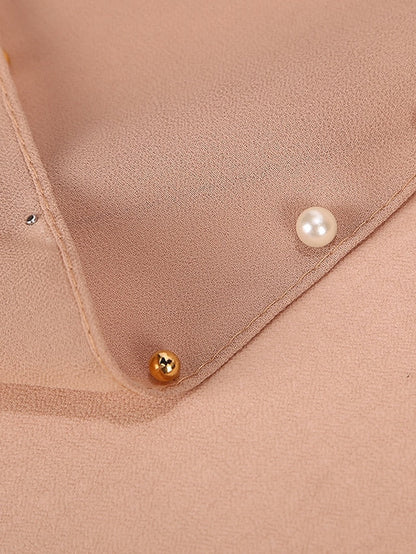 Bubble Chiffon Scarf Plain Shawls Golded Beaded Pearl Scarf Women Hijab Muslim Scarf for Women
