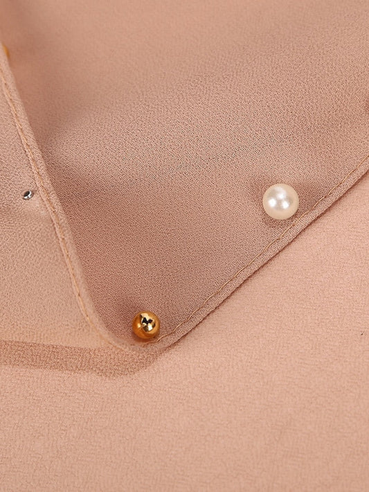 Bubble Chiffon Scarf Plain Shawls Golded Beaded Pearl Scarf Women Hijab Muslim Scarf for Women
