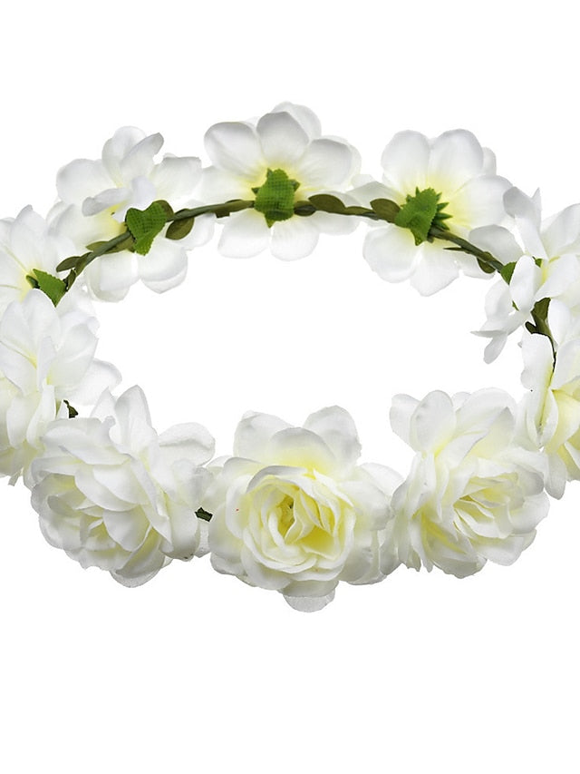1PC Flower Headbands Hair Ring For Outdoor Holiday Beach Fabric for Women
