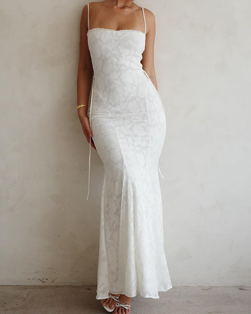 Lace-Up Backless Camisole Dress