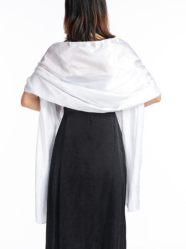 Shawls & Wraps Party Holiday Cocktail Party Silver Red Purple Scarf Pure Color / Satin / Fall / Winter / Spring / Summer for Women